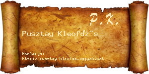 Pusztay Kleofás névjegykártya
